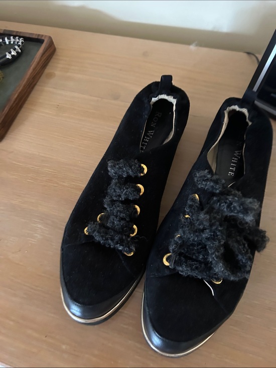 Ron White Shoes - Black Velvet Lace-Up Ron White sneakers